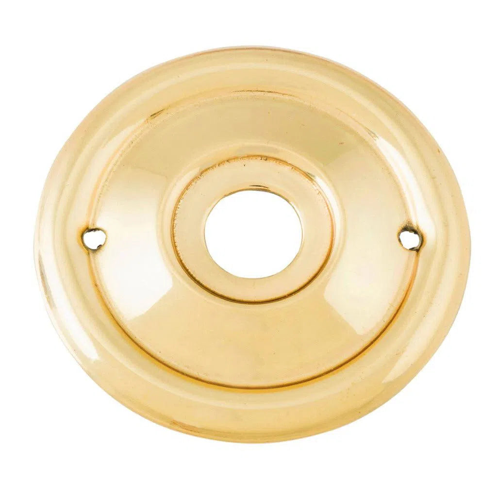 Tradco Backplate For Milled Edge Mortice Knob Pair Polished Brass D46mm