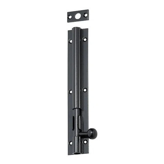 Tradco Barrel Bolt Long Throw Matt Black L150mm
