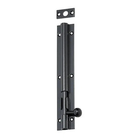 Tradco Barrel Bolt Long Throw Matt Black L150mm