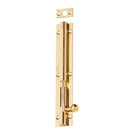 Tradco Barrel Bolt Long Throw Polished Brass L150mm