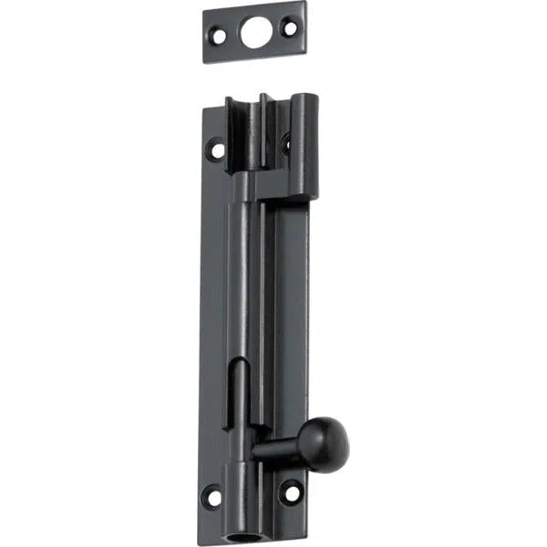 Tradco Barrel Bolt Offset Matt Black L100mm