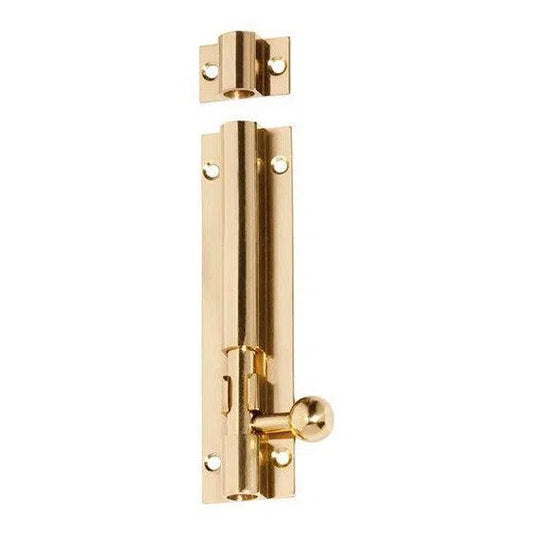 Tradco Barrel Bolt Polished Brass L100mm