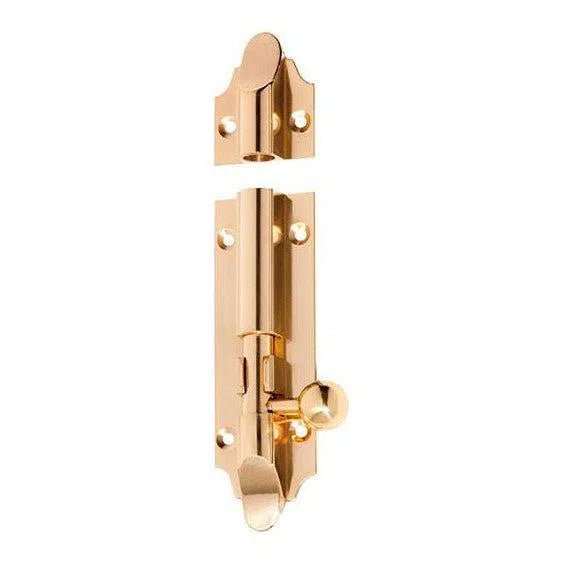 Tradco Barrel Bolt Victorian Polished Brass L100mm