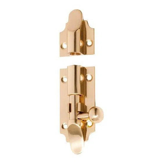 Tradco Barrel Bolt Victorian Polished Brass L75mm