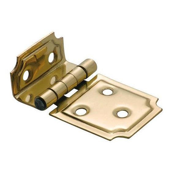 Tradco Cabinet Hinge Sheet Brass Square Offset Polished Brass H30xW50mm