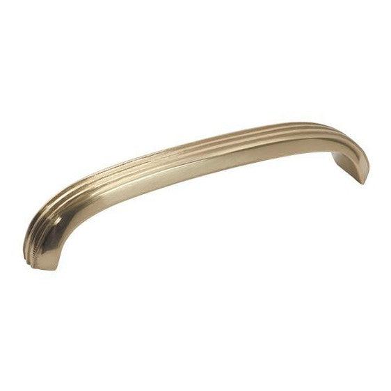 Tradco Cabinet Pull Handle Deco Curved Large Polished Brass L125xW20xP25mm