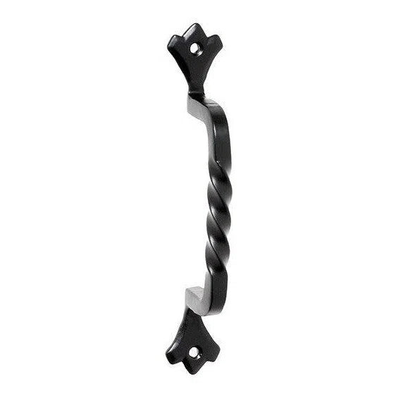 Tradco Cabinet Pull Handle Iron Twist Matt Black H145xP39mm