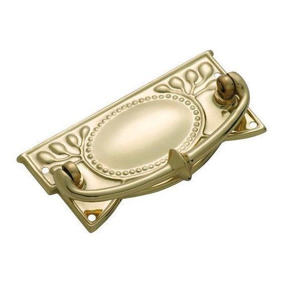 Tradco Cabinet Pull Handle Sheet Brass Edwardian Polished Brass H48xW100mm