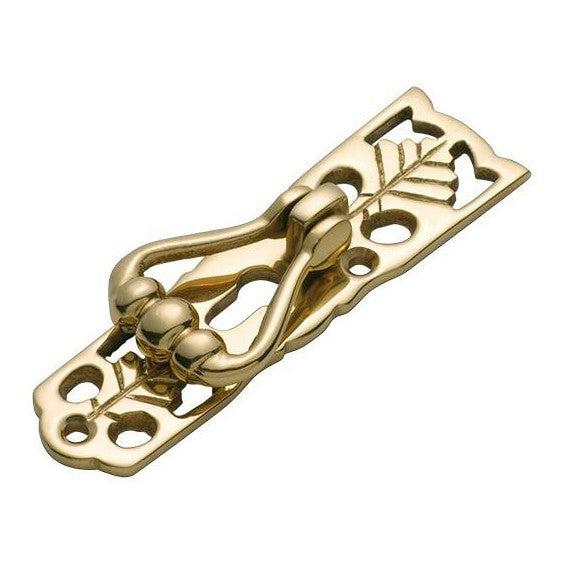 Tradco Cabinet Pull Handle Sheet Brass Pedestal Maple Leaf Polished Brass H78xW20mm
