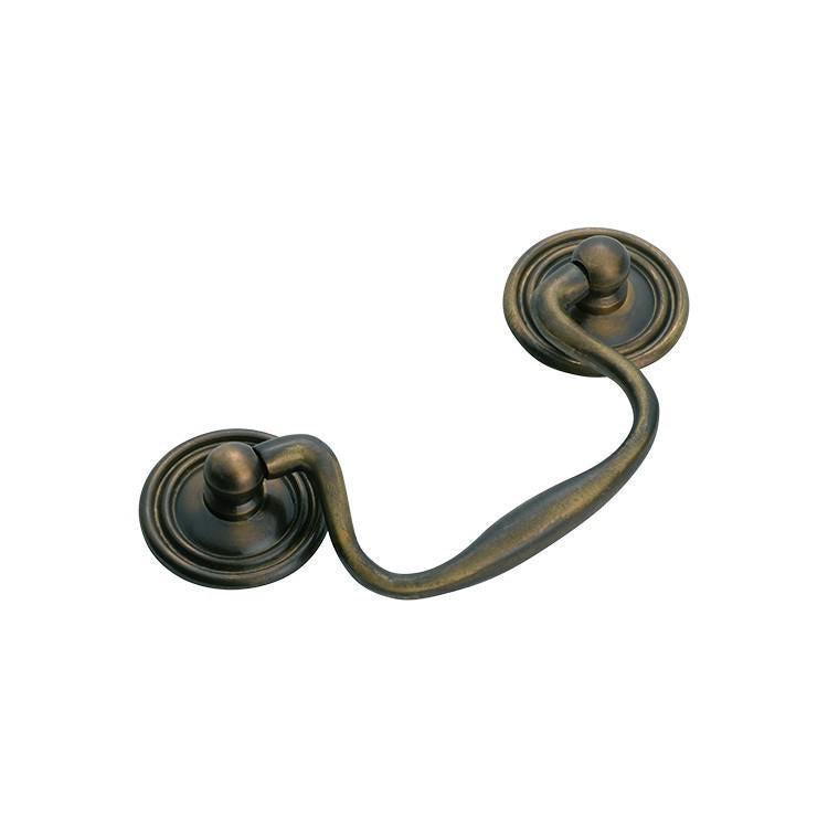 Tradco Cabinet Pull Handle Swan Neck Antique Brass CTC80mm