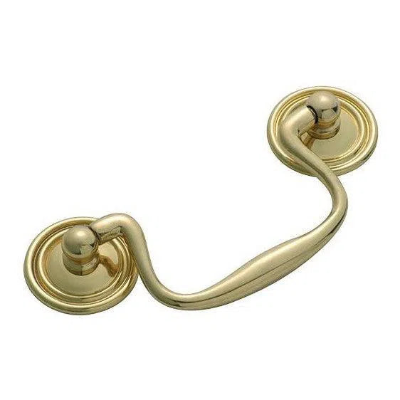 Tradco Cabinet Pull Handle Swan Neck Polished Brass CTC80mm