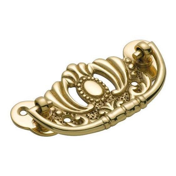 Tradco Cabinet Pull Handle Victorian Small Polished Brass H42xW83mm