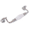 Tradco Cabinet Pull Handle White Porcelain Drop Pull Chrome Plated CTC160mm