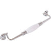 Tradco Cabinet Pull Handle White Porcelain Drop Pull Chrome Plated CTC256mm