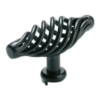 Tradco Cabinet Pull Handle Wire Twist Iron Matt Black L75xP48mm
