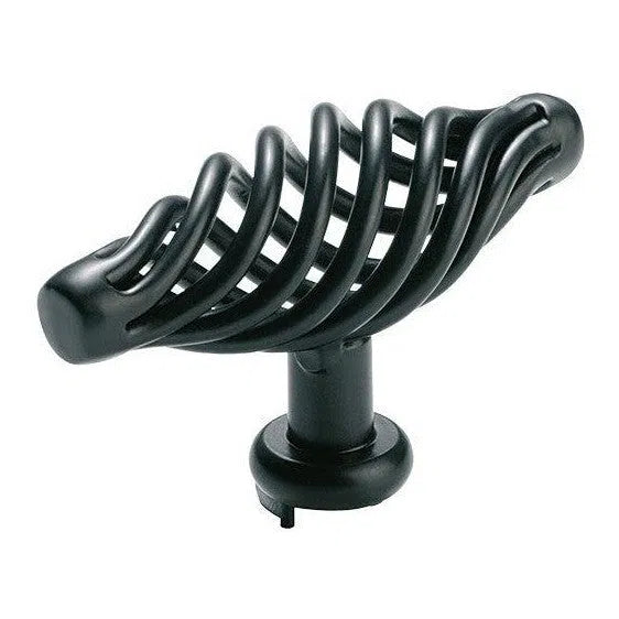 Tradco Cabinet Pull Handle Wire Twist Iron Matt Black L75xP48mm