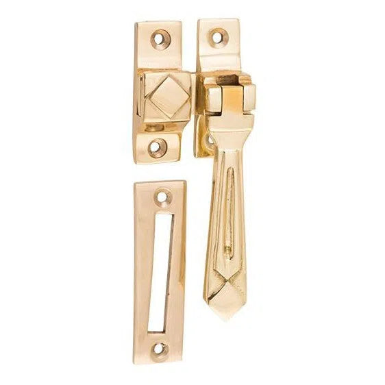 Tradco Casement Fastener Deco Polished Brass