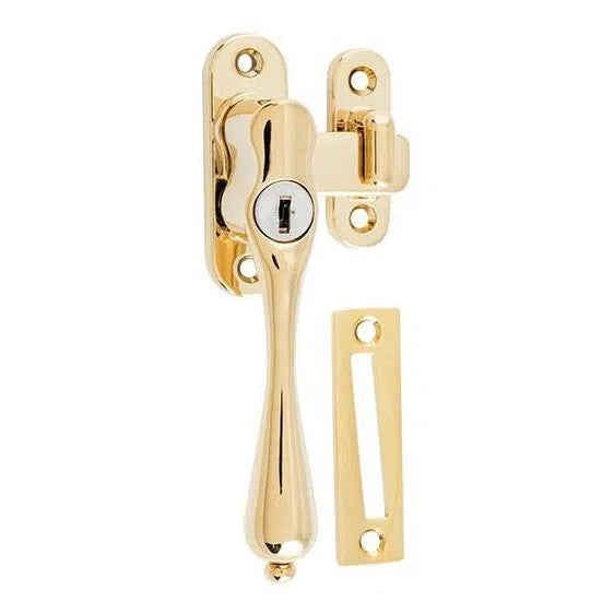 Tradco Casement Fastener Locking Teardrop Left Hand Anti-Tarnish Brass
