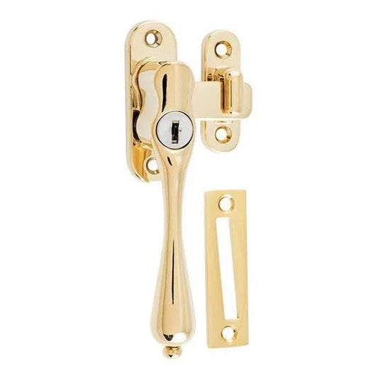Tradco Casement Fastener Locking Teardrop Left Hand Anti-Tarnish Brass