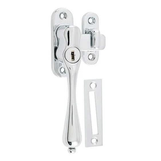 Tradco Casement Fastener Locking Teardrop Left Hand Chrome Plated