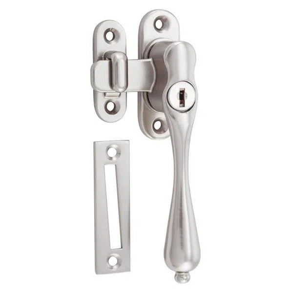 Tradco Casement Fastener Locking Teardrop Right Hand Satin Nickel