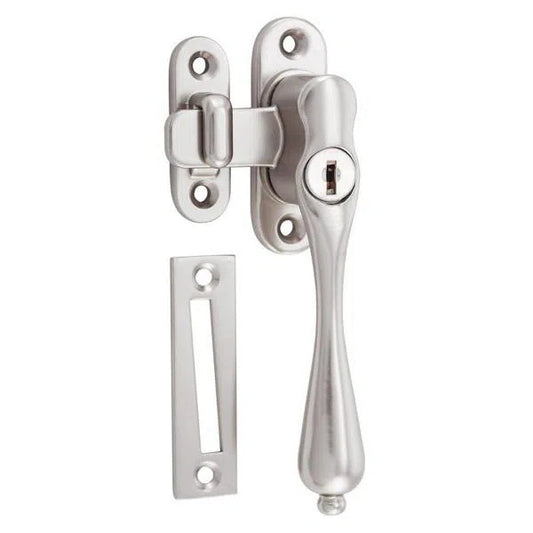 Tradco Casement Fastener Locking Teardrop Right Hand Satin Nickel