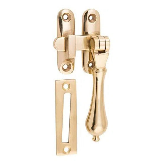 Tradco Casement Fastener Teardrop Long Throw Polished Brass