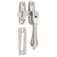 Tradco Casement Fastener Teardrop Long Throw Satin Chrome