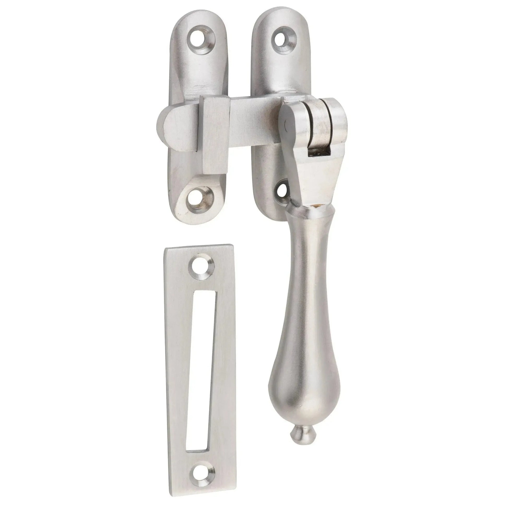 Tradco Casement Fastener Teardrop Long Throw Satin Chrome