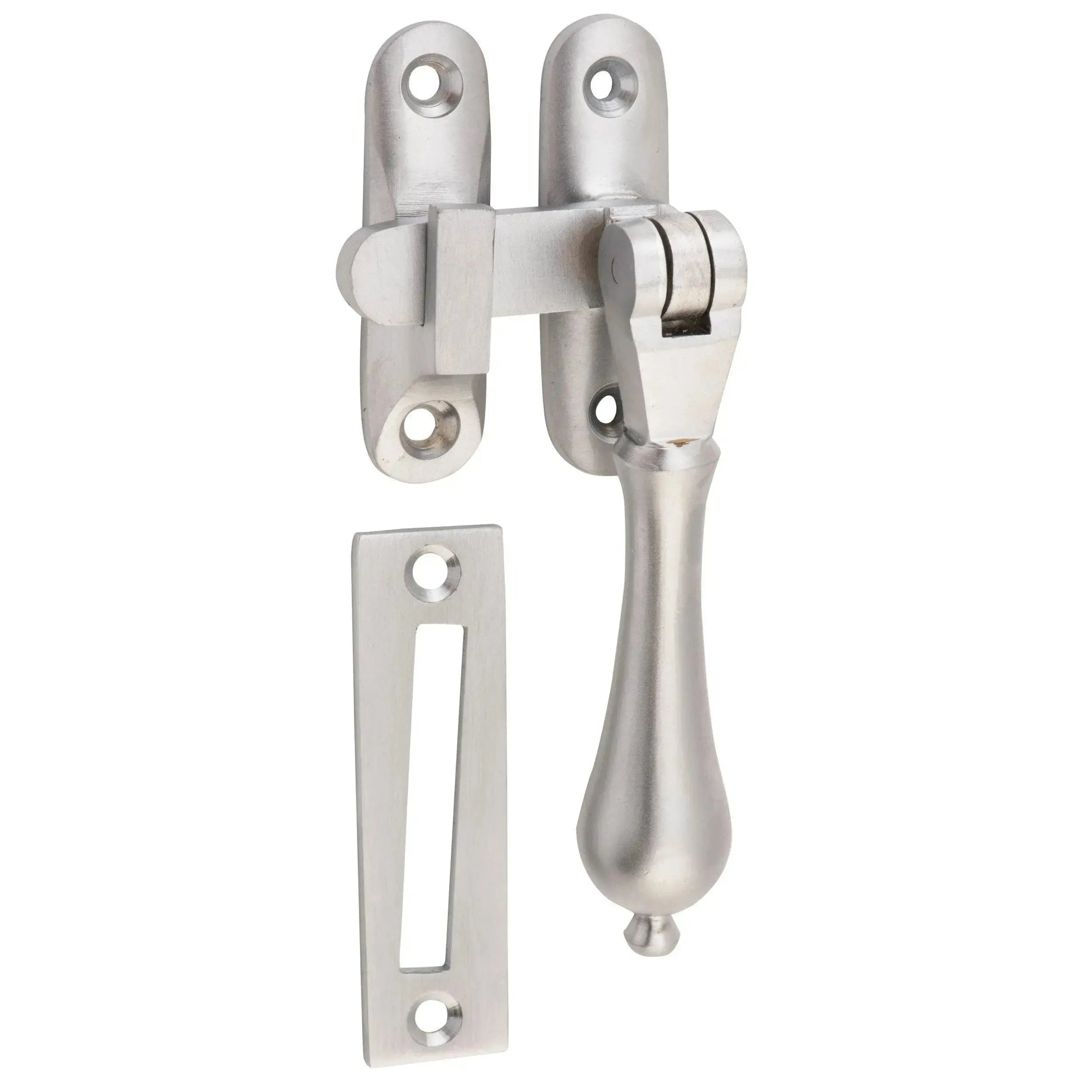 Tradco Casement Fastener Teardrop Long Throw Satin Chrome