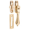 Tradco Casement Fastener Teardrop Long Throw Unlacquered Polished Brass