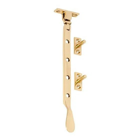 Tradco Casement Stay Base Fix Polished Brass L200mm