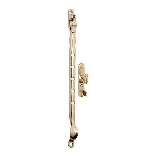 Tradco Casement Stay Sidemount Polished Brass