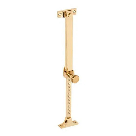 Tradco Casement Stay Telescopic Screw Down Polished Brass