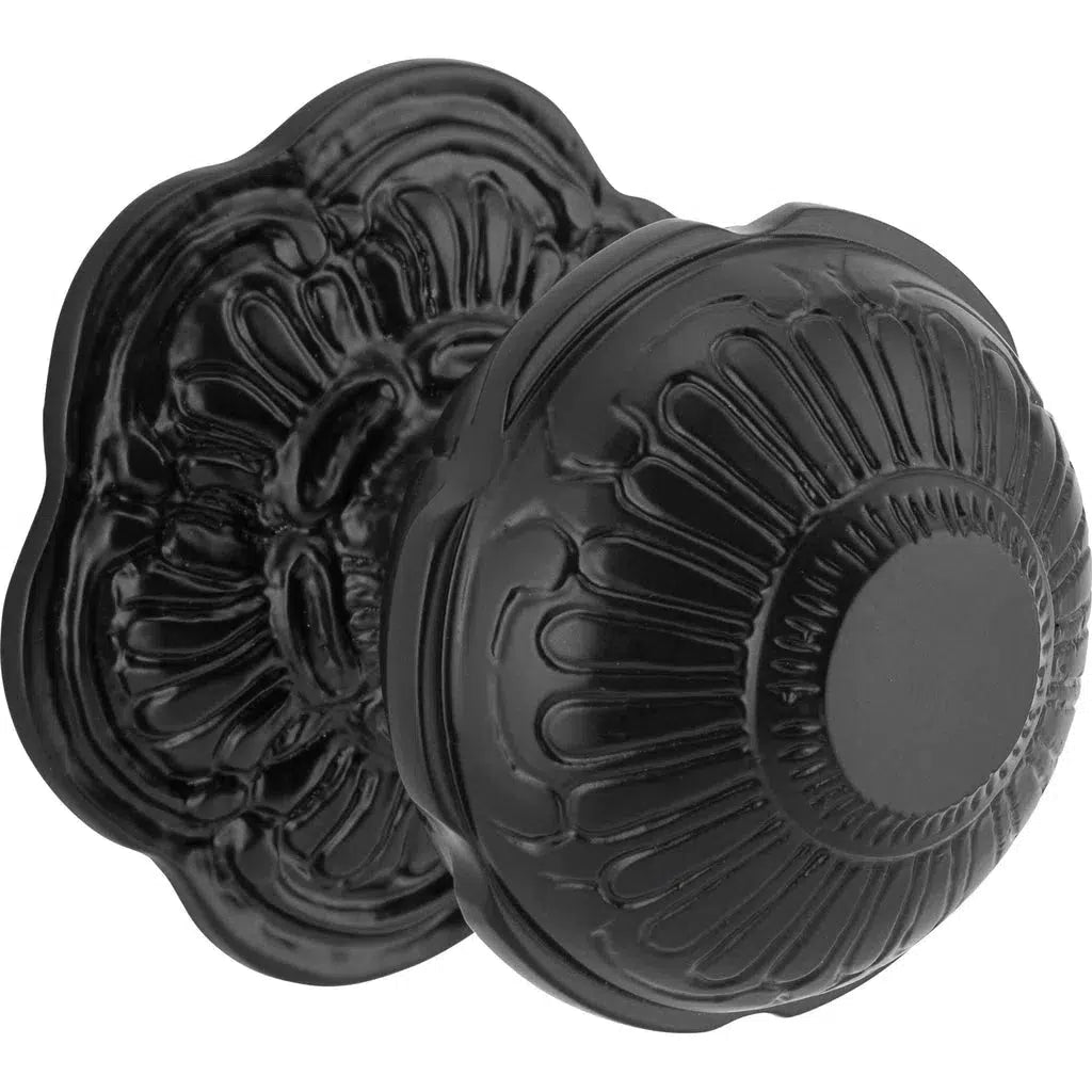 Tradco Centre Door Knob Ornate Matt Black