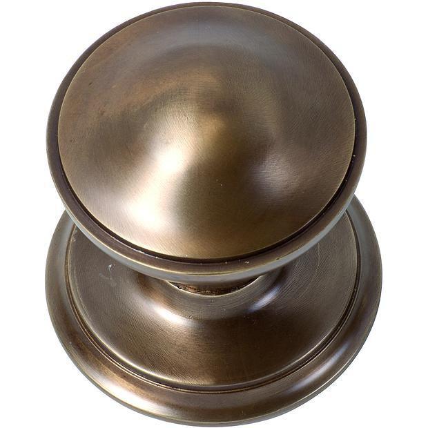 Tradco Centre Door Knob Round Antique Brass