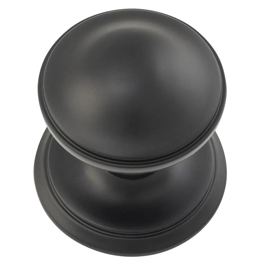 Tradco Centre Door Knob Round Matt Black