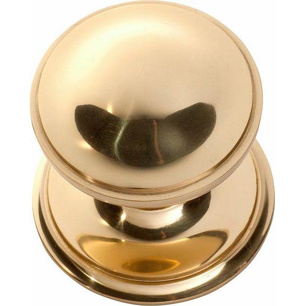 Tradco Centre Door Knob Round Polished Brass
