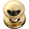 Tradco Centre Door Knob Round Unlacquered Polished Brass