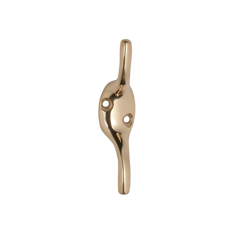 Tradco Cleat Hook Polished Brass H75xP20mm