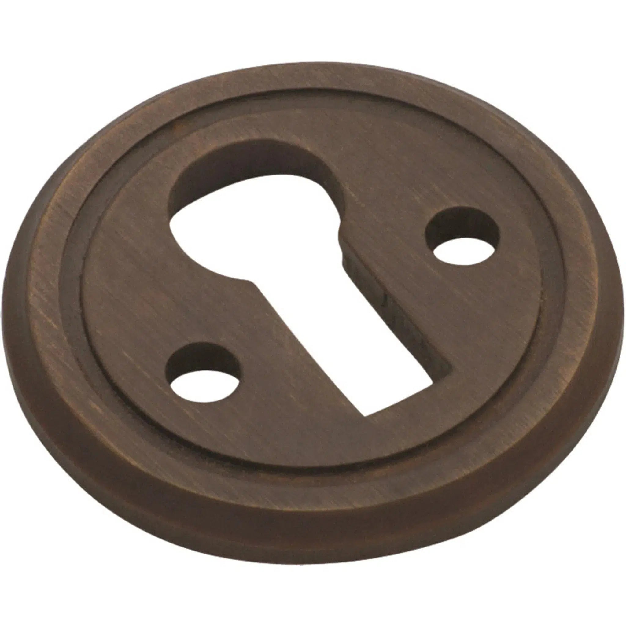 Tradco Cupboard Escutcheon Round Antique Brass