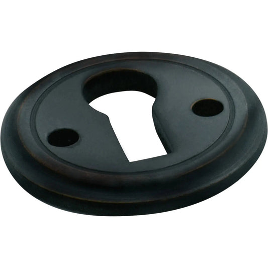 Tradco Cupboard Escutcheon Round Antique Copper