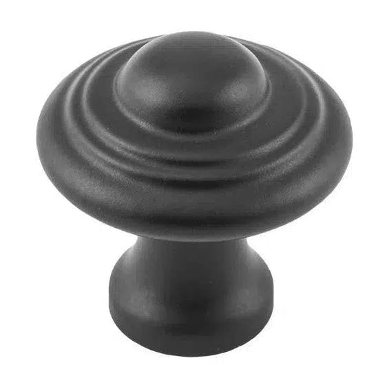 Tradco Cupboard Knob Domed Matt Black D25xP24mm