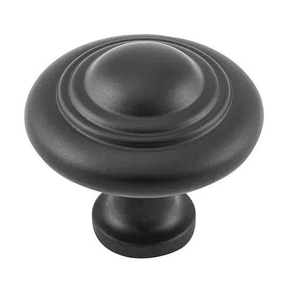 Tradco Cupboard Knob Domed Matt Black D38xP35mm