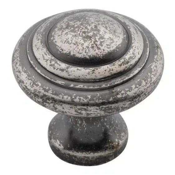 Tradco Cupboard Knob Domed Rumbled Nickel D38xP35mm