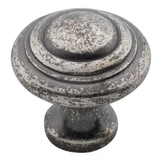 Tradco Cupboard Knob Domed Rumbled Nickel D38xP35mm