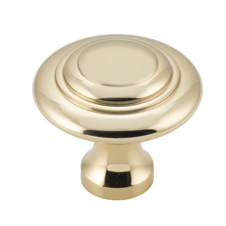 Tradco Cupboard Knob Domed Unlacquered Polished Brass D38xP35mm