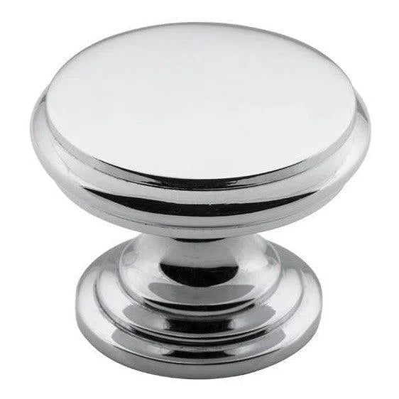 Tradco Cupboard Knob Flat Chrome Plated D32xP23mm