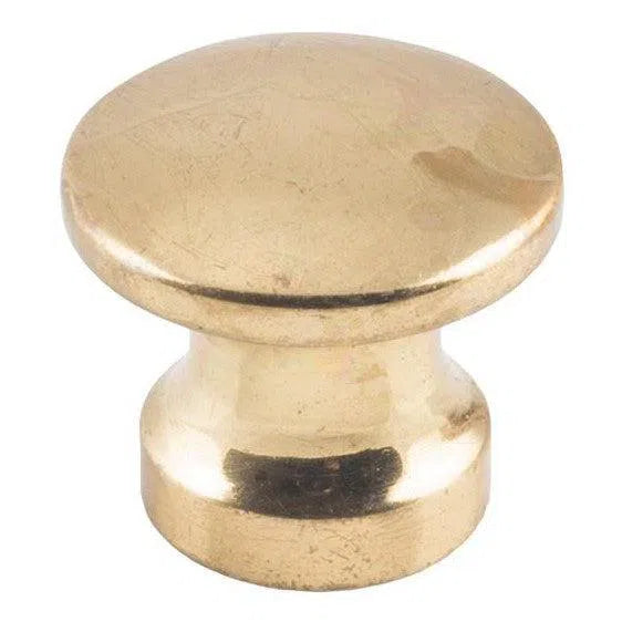 Tradco Cupboard Knob Flat Polished Brass D13xP11mm