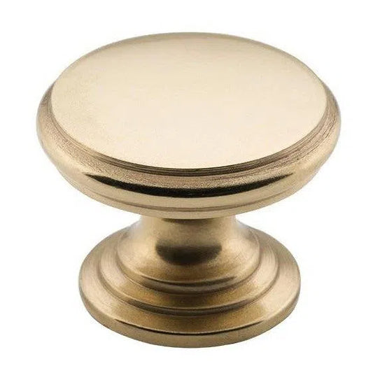 Tradco Cupboard Knob Flat Polished Brass D32xP23mm